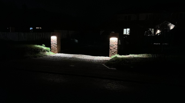 Exterior security lighting installation