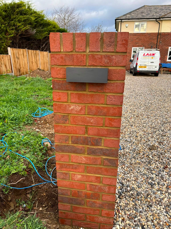 Exterior lighting installation on a residential property